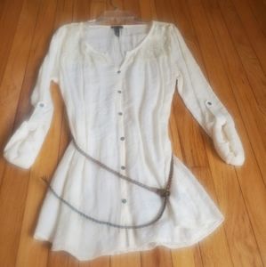 Button down Top roll up sleeves FANG